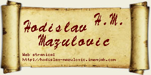 Hodislav Mazulović vizit kartica